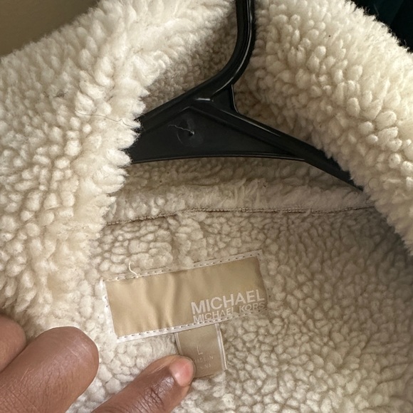 Michael Kors Cream Shearling Jacket - Picture 2 of 4
